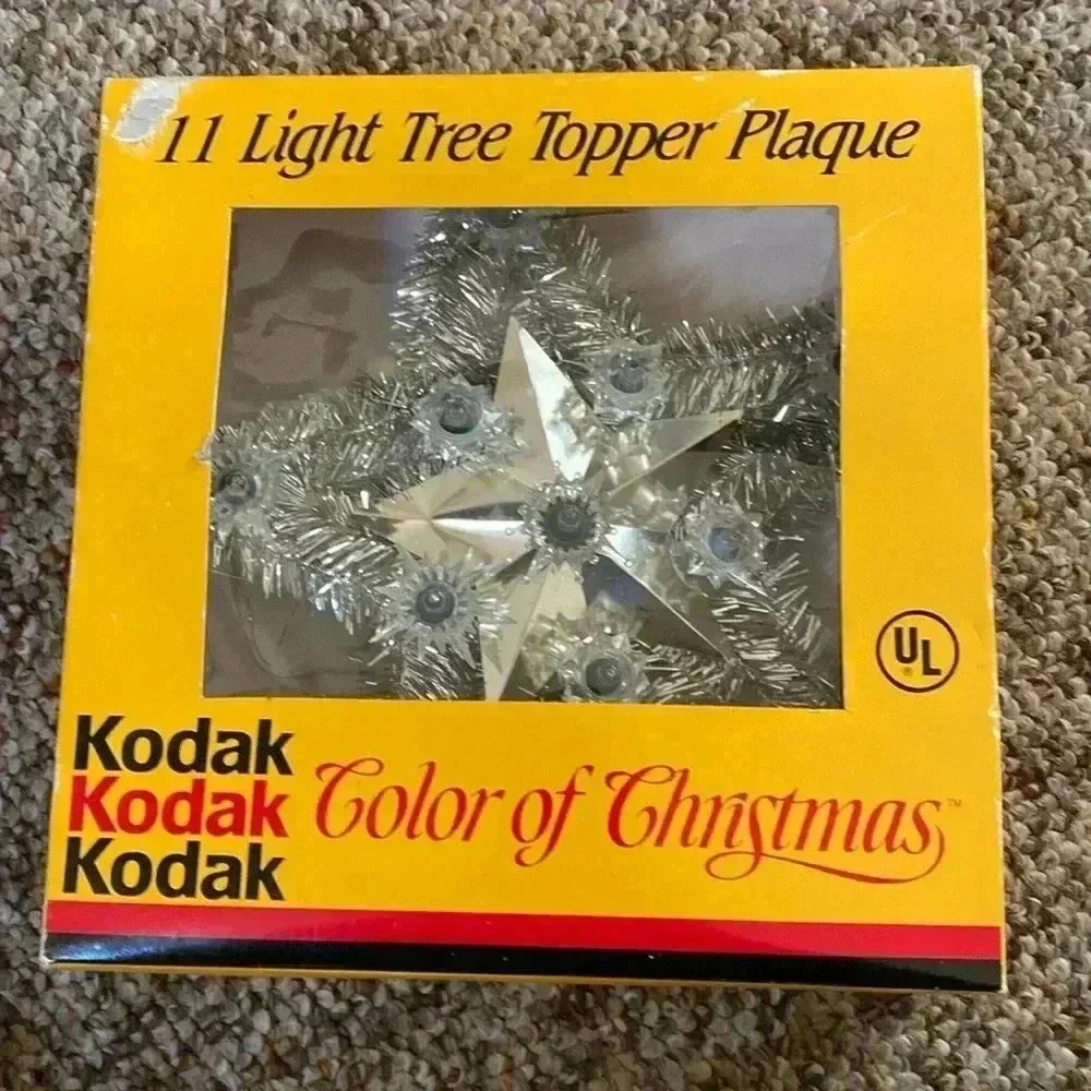 Kodak vtg 11 light tree topper plaque color Christmas from the 90's